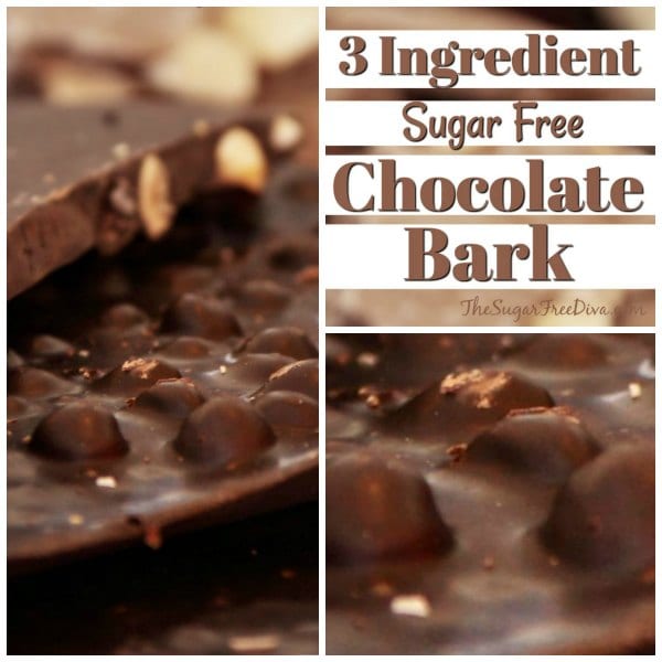 3 Ingredient Sugar Free Chocolate Bark