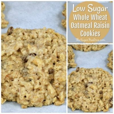 Low Sugar Whole Wheat Oatmeal Raisin Cookies