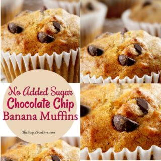 No Sugar Added Chocolate Chip Banana Muffins