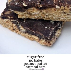 Sugar Free No Bake Oatmeal Peanut Butter Bars