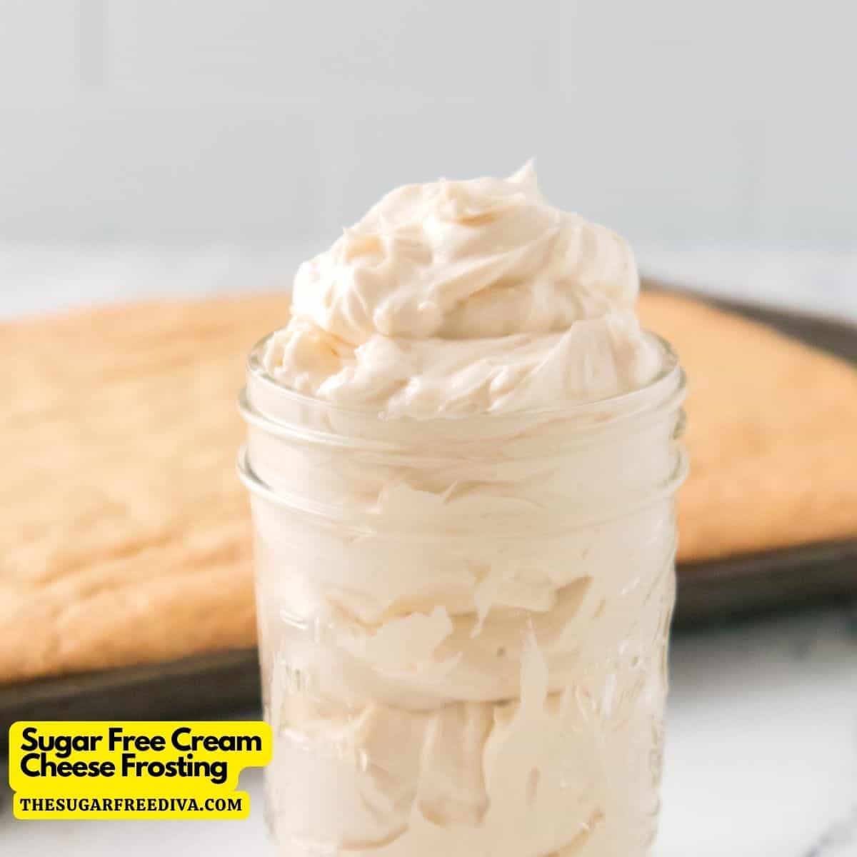 5 Ingredient Sugar Free Cream Cheese Frosting, a simple and delicious recipe for homemade dessert frosting made with no added sugar. 