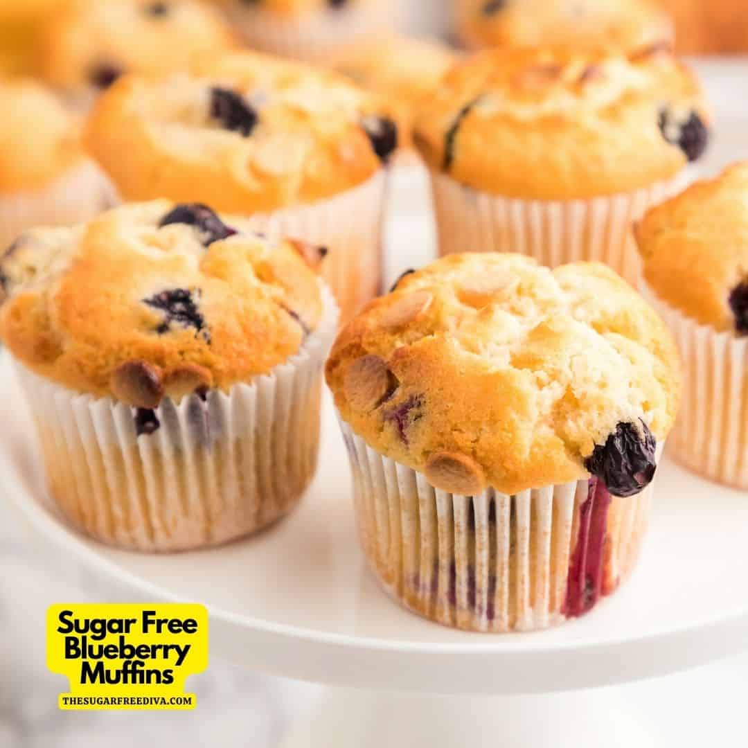 Sugar Free Blueberry Muffins, a simple and delicious breakfast or snack recipe made with no added sugar.