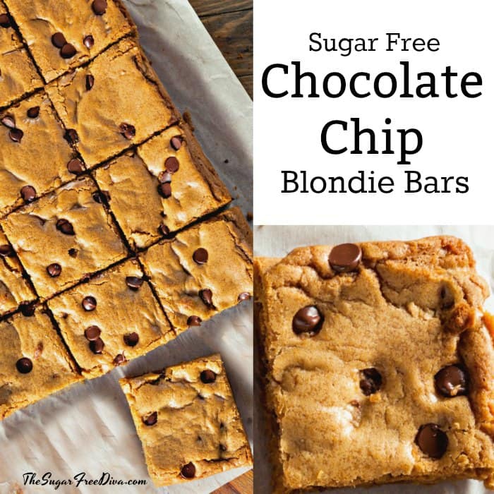 Sugar Free Chocolate Chip Blondie Bars