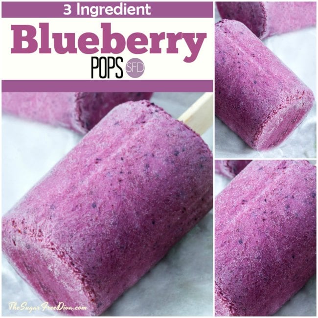 3 Ingredient Frozen Greek Yogurt Blueberry Pops