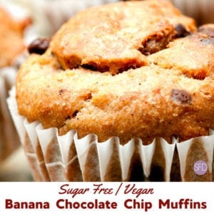 Sugar Free Banana Chocolate Chip Muffins