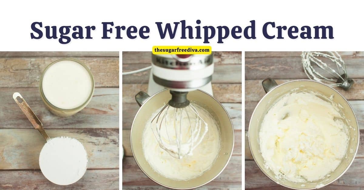 Sugar Free Whipped Cream, a simple and delicious dessert recipe made with just 3 ingredients, Low Carb, Gluten Free. Included flavor options