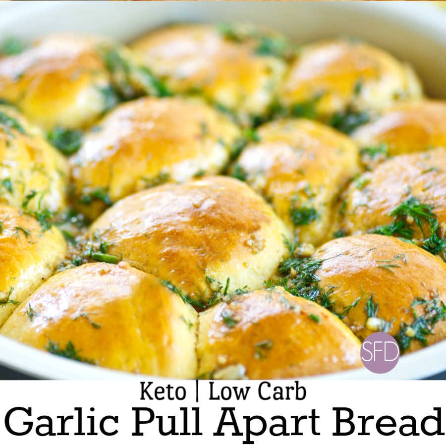 Keto Low Carb Garlic Pull Apart Bread The Sugar Free Diva