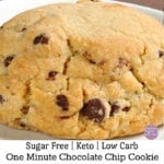 One Minute Sugar Free Chocolate Chip Cookie