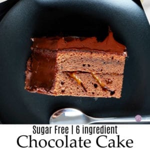 6 Ingredient Sugar Free Chocolate Cake