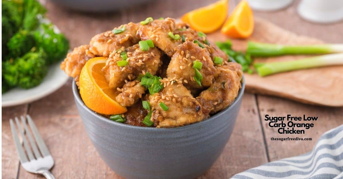 Sugar Free Low Carb Orange Chicken , This delicious recipe for Sugar Free Low Carb Orange Chicken is so good that it tastes just like the real restaurant version. No added sugar, gluten free, low carb.