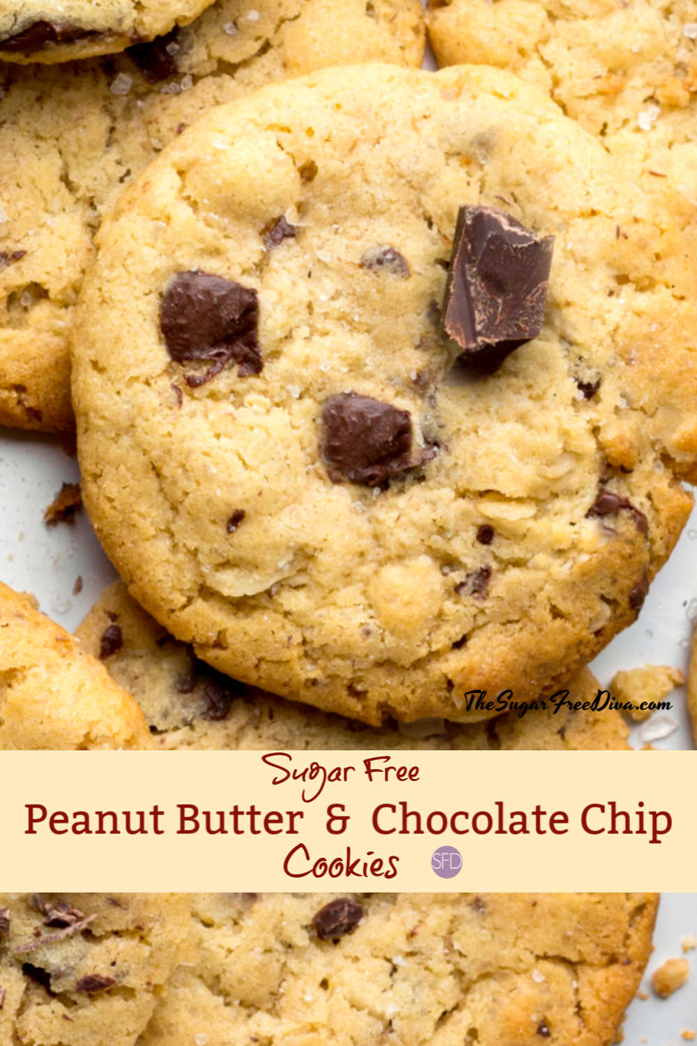Sugar Free Peanut Butter Chocolate Chip Cookies