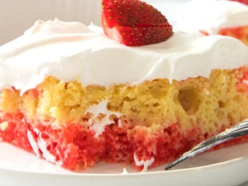 Sugar Free Strawberry Poke Cake