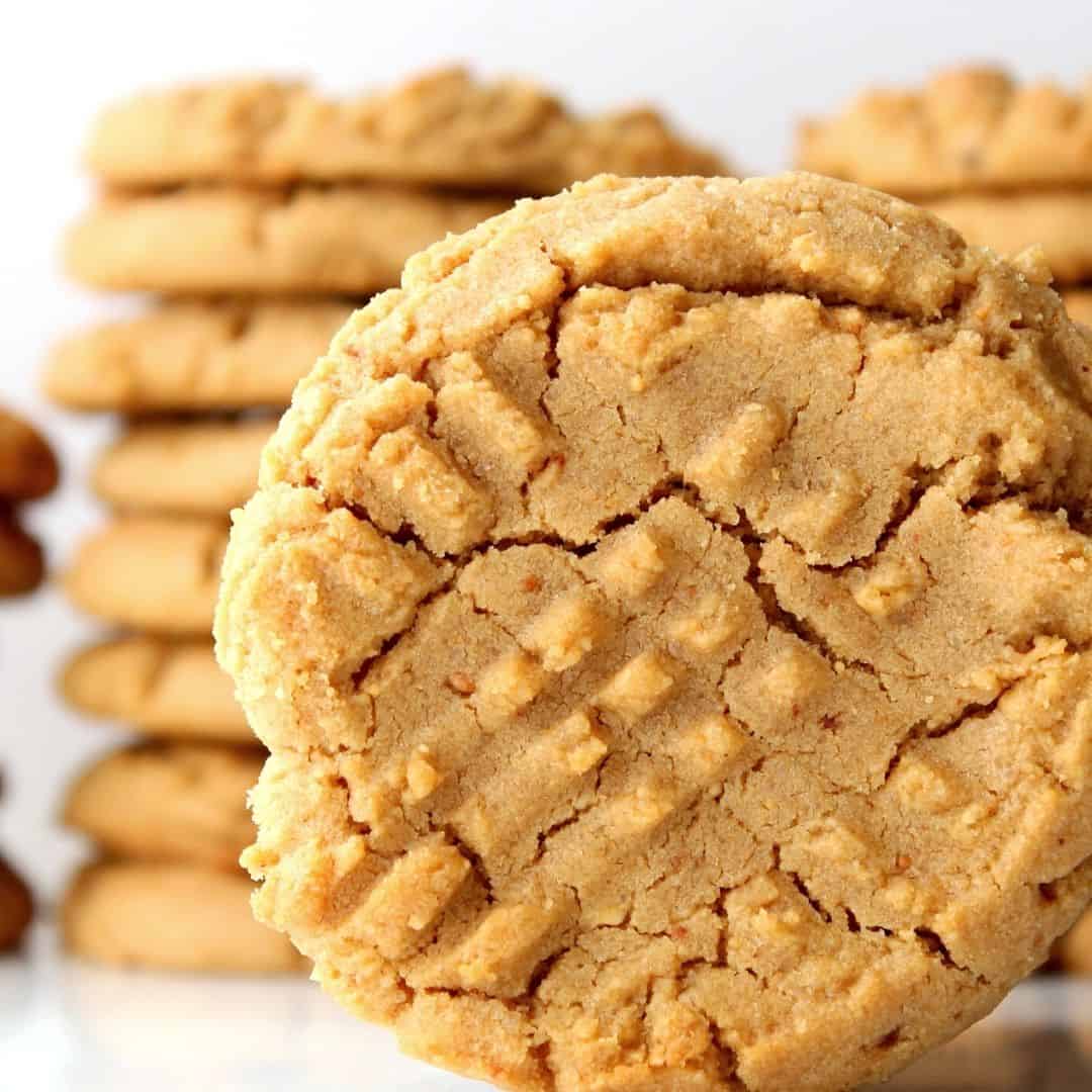 The Best 3 Ingredient Sugar Free Peanut Butter Cookies, low carb, keto, gluten free recipe