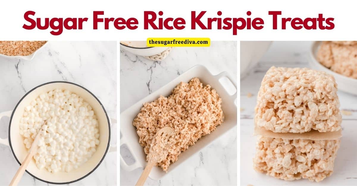 How to Make Sugar Free Rice Krispie Treats, a simple and delicious cereal dessert or treat recipe with no added sugar. Keto option.