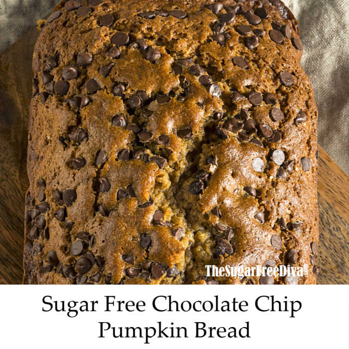 Sugar Free Chocolate Chip Pumpkin Bread