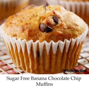 Sugar Free Banana Chocolate Chip Muffins