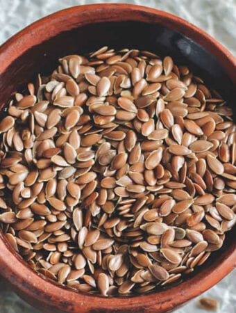 Flax seeds in a bowl