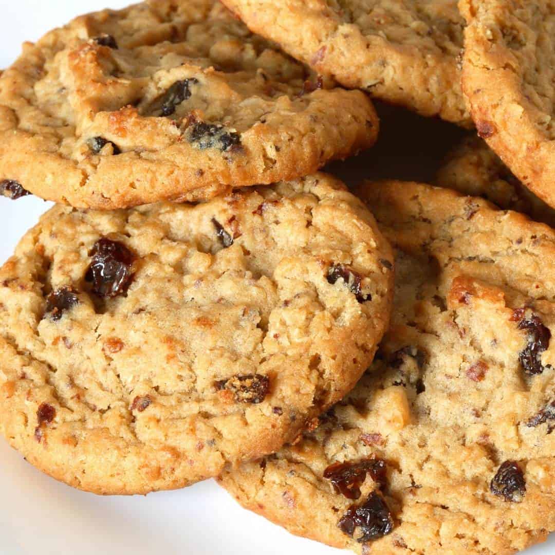 No sugar added oatmeal and raisin cookies are a delicious chewy and soft dessert or snack recipe idea made with  healthier ingredients.   
