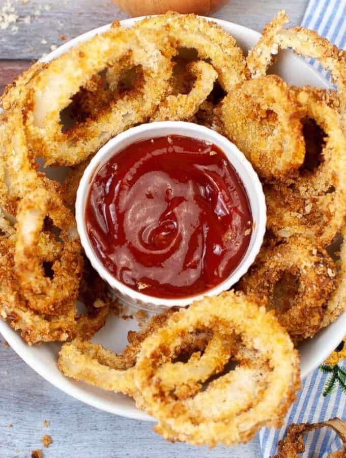 Really easy and Yummy Low Carb Air Fried Onion Rings.