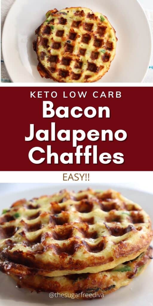 Keto Low Carb Jalapeno Bacon Chaffles - THE SUGAR FREE DIVA