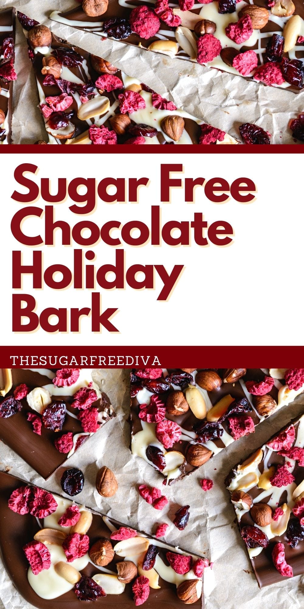 Sugar Free Chocolate Holiday Bark