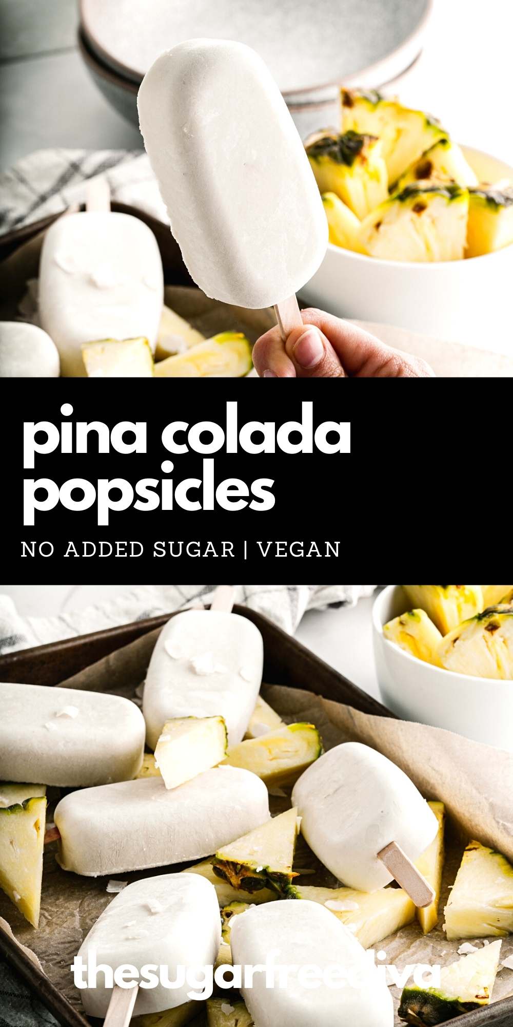 Pina Colada Popsicles No Added Sugar