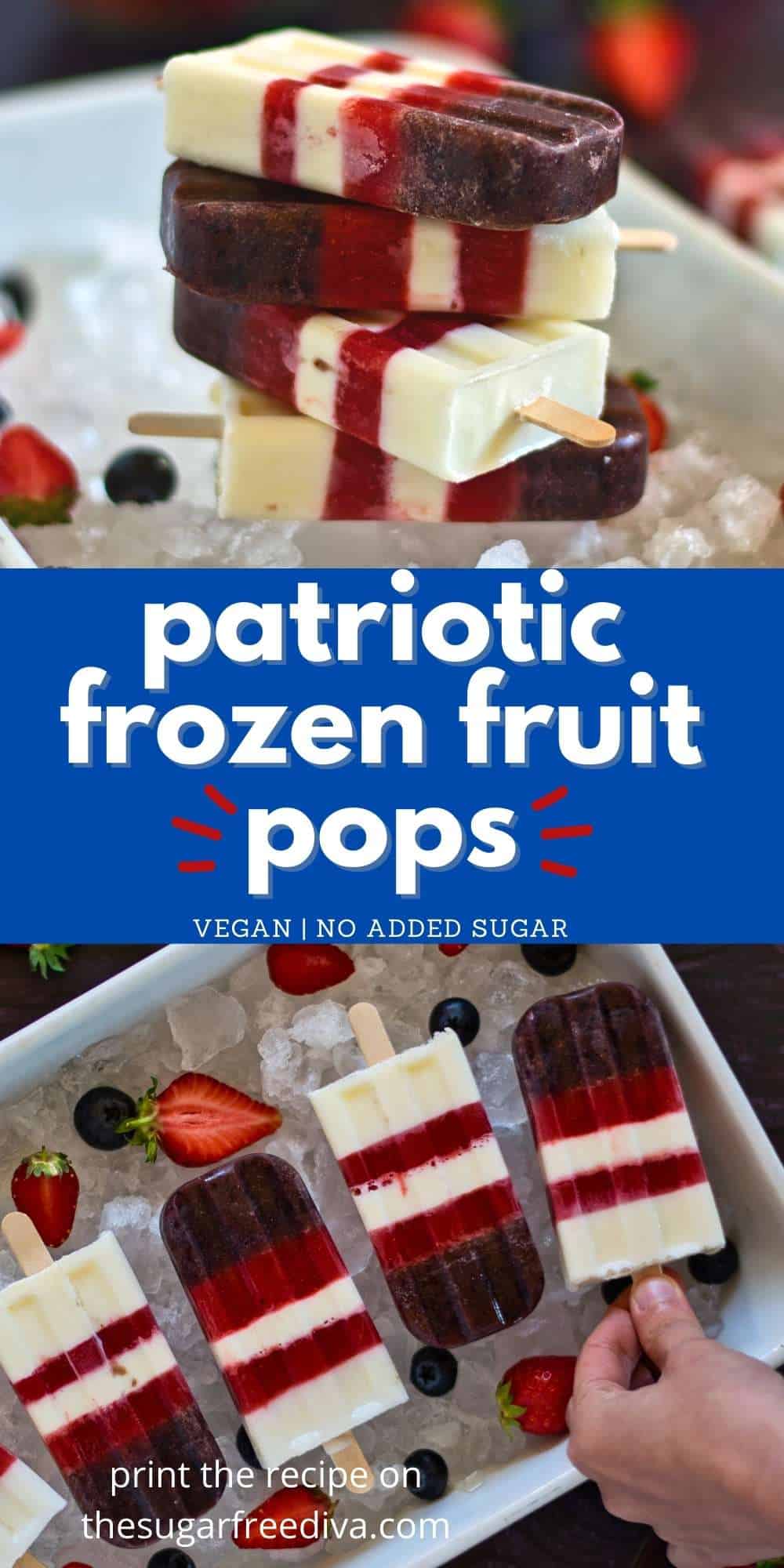 Sugar Free Patriotic Fruit Popsicles