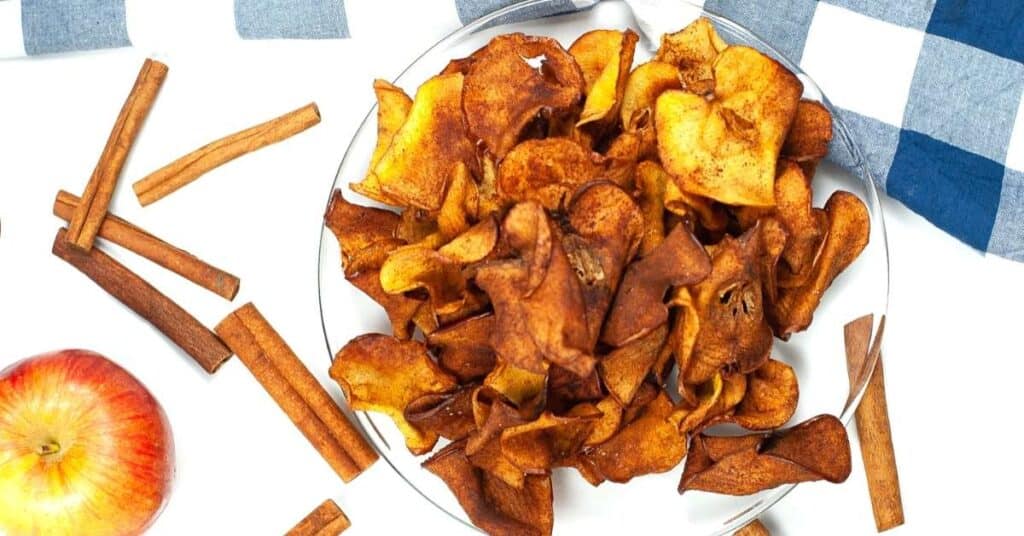 Air Fried Cinnamon Apple Chips THE SUGAR FREE DIVA