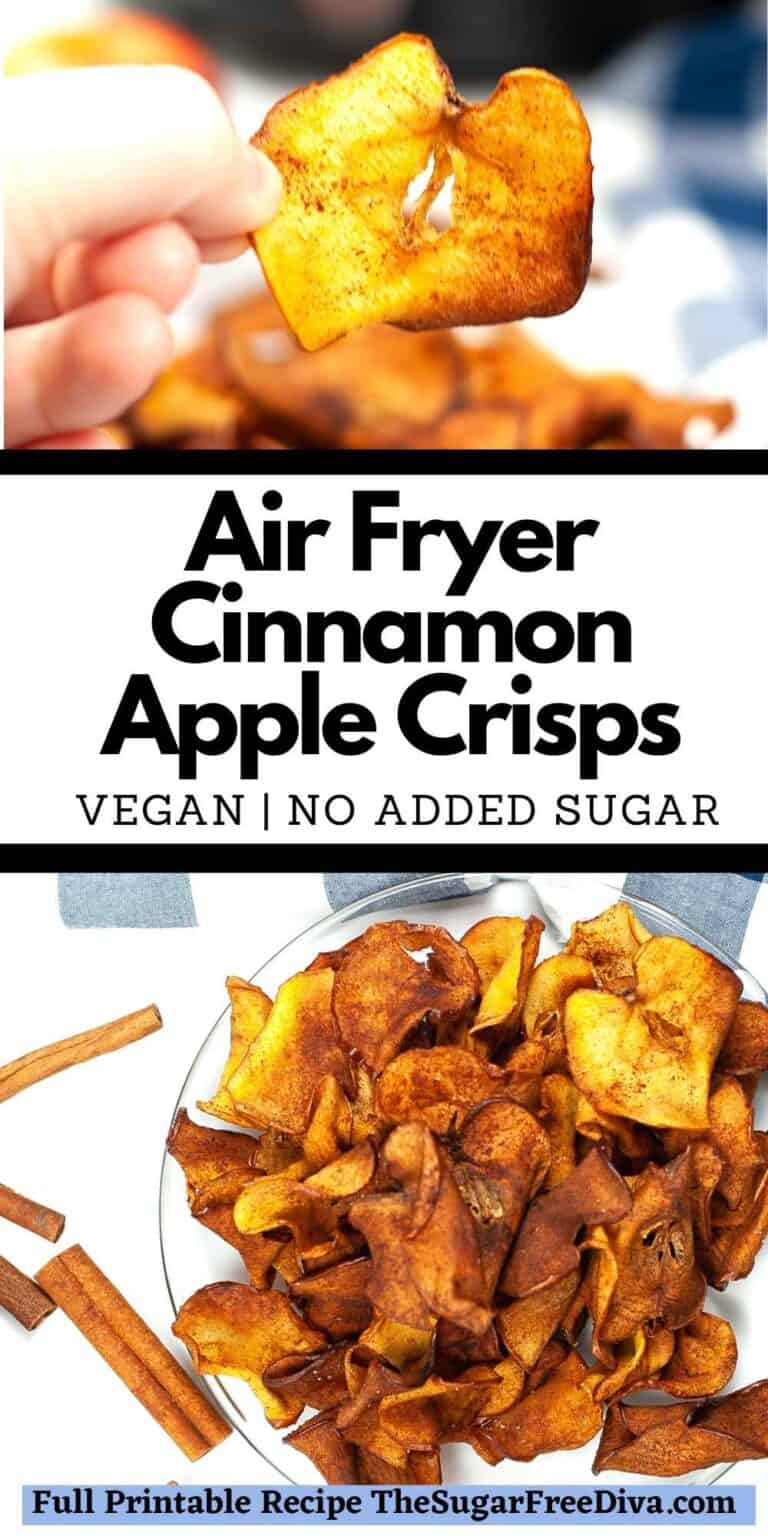 Air Fried Cinnamon Apple Chips THE SUGAR FREE DIVA