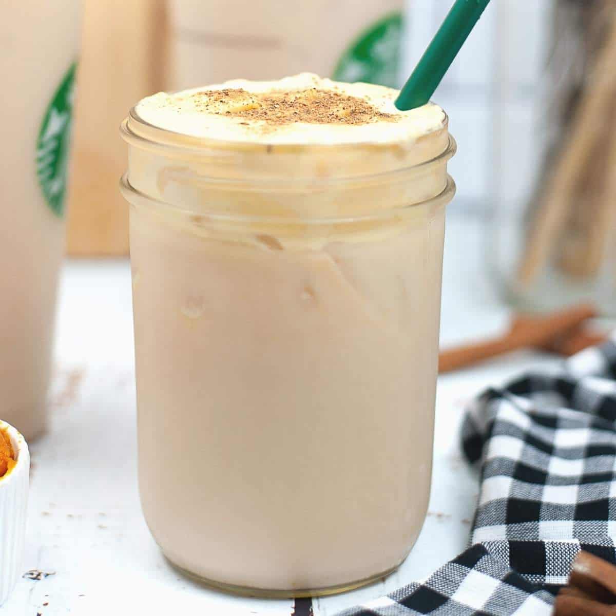 Copycat Starbucks Iced Chai Latte with Pumpkin Cream Cold Foam