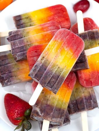 Sugar Free Rainbow Fruit Popsicles