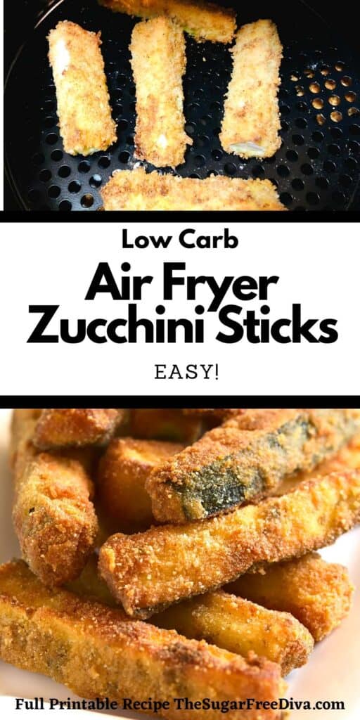 Low Carb Air Fried Zucchini Sticks - THE SUGAR FREE DIVA