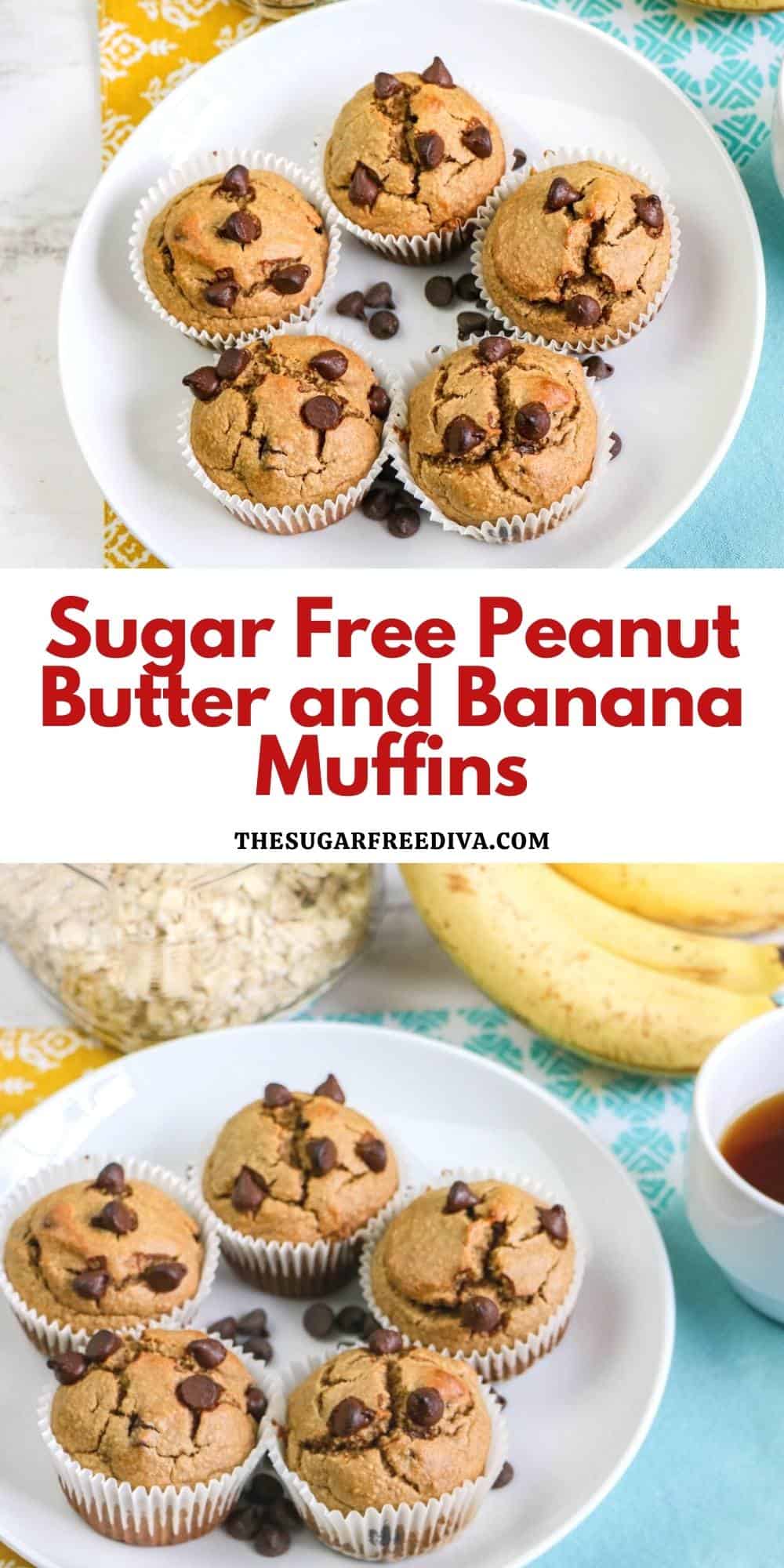 Sugar Free Peanut Butter and Banana Muffins