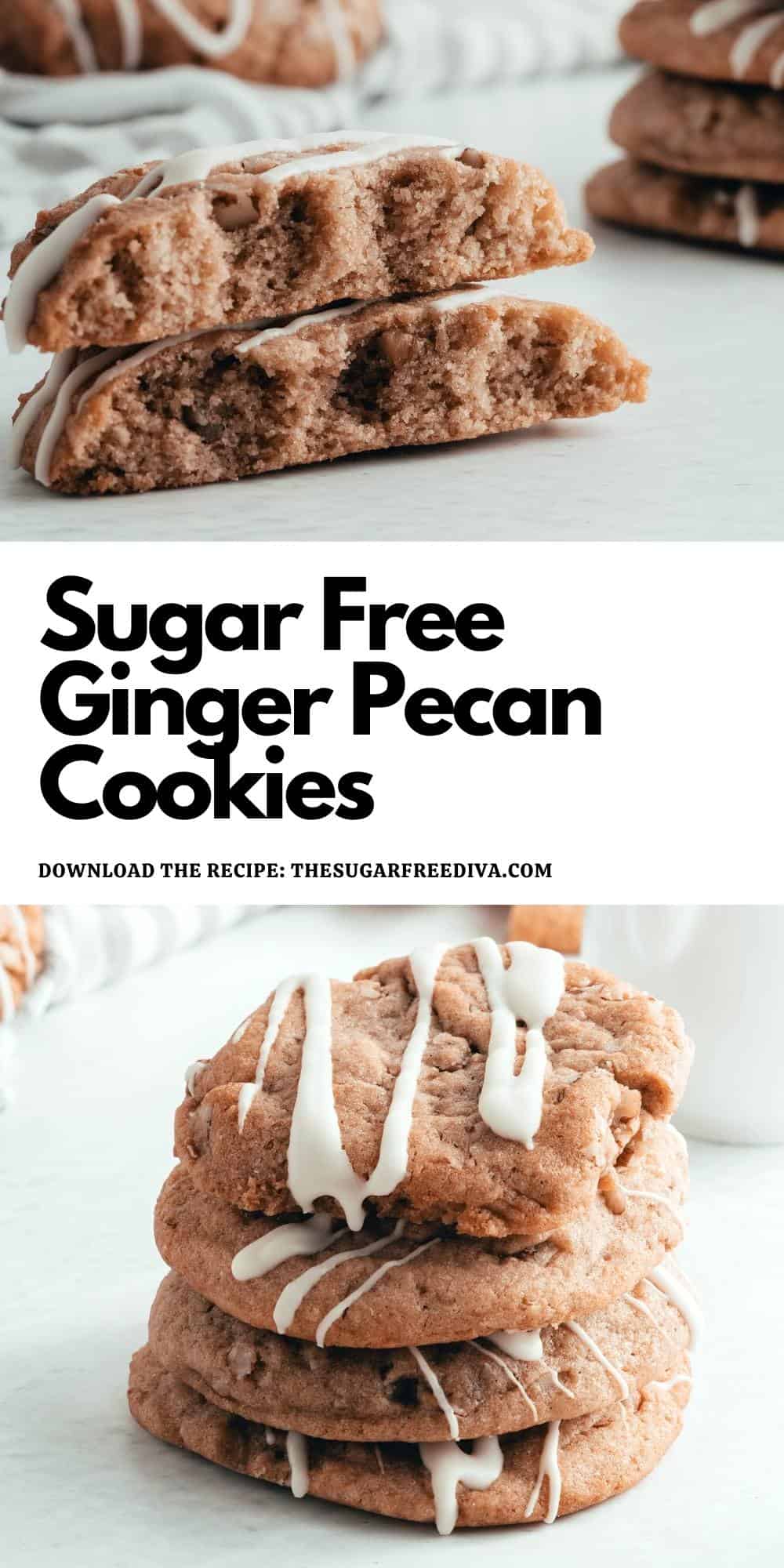 Sugar Free Ginger Pecan Cookies,