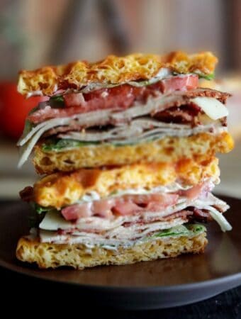 Keto Chaffle Club Sandwich