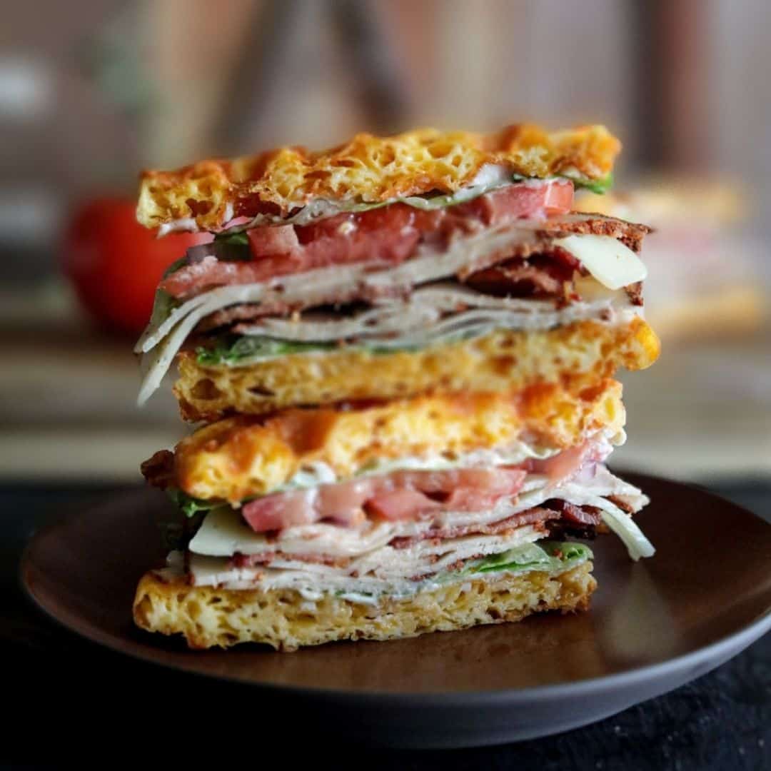 Keto Chaffle Club Sandwich