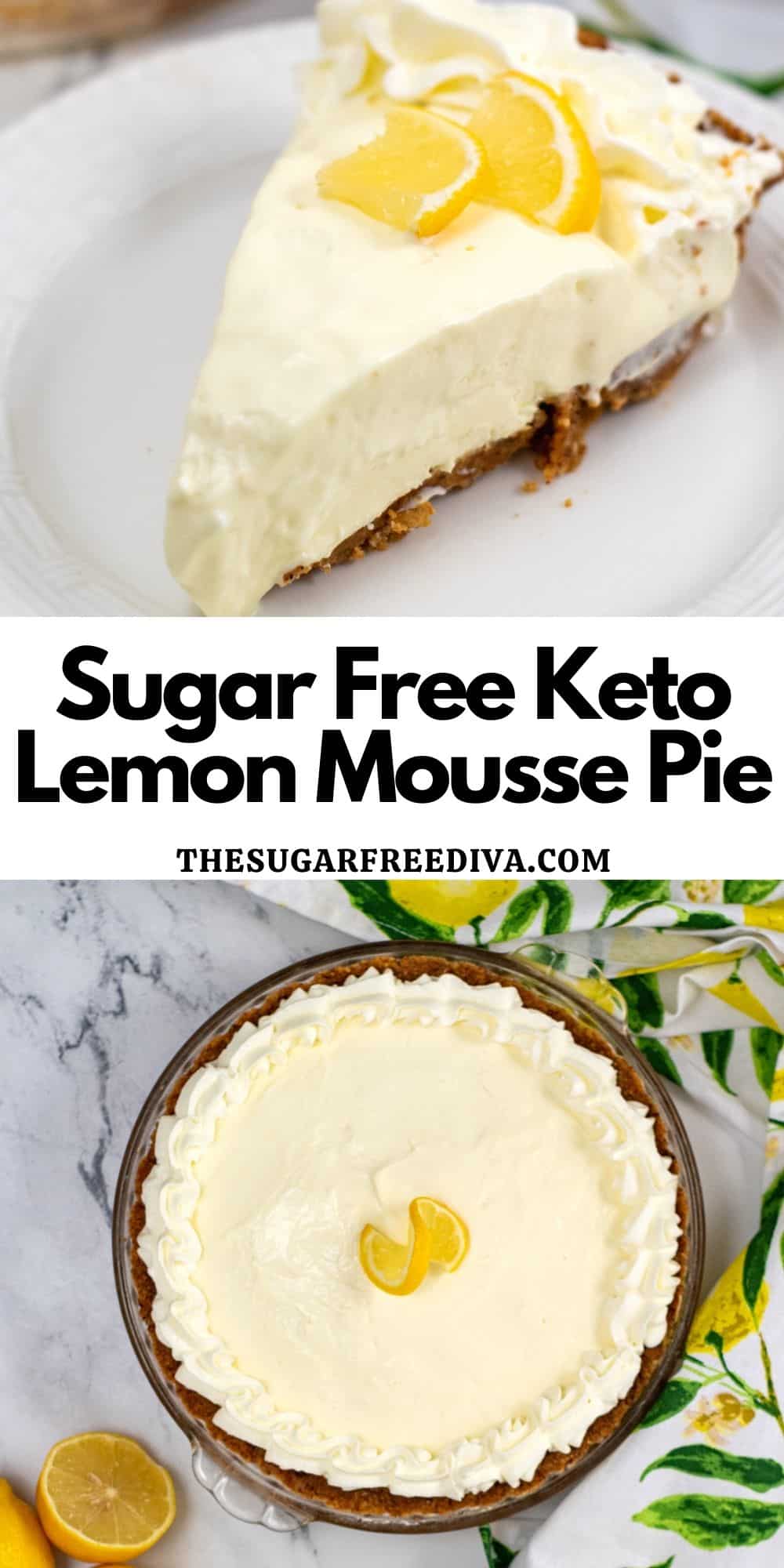 Sugar Free Keto Lemon Mousse Pie