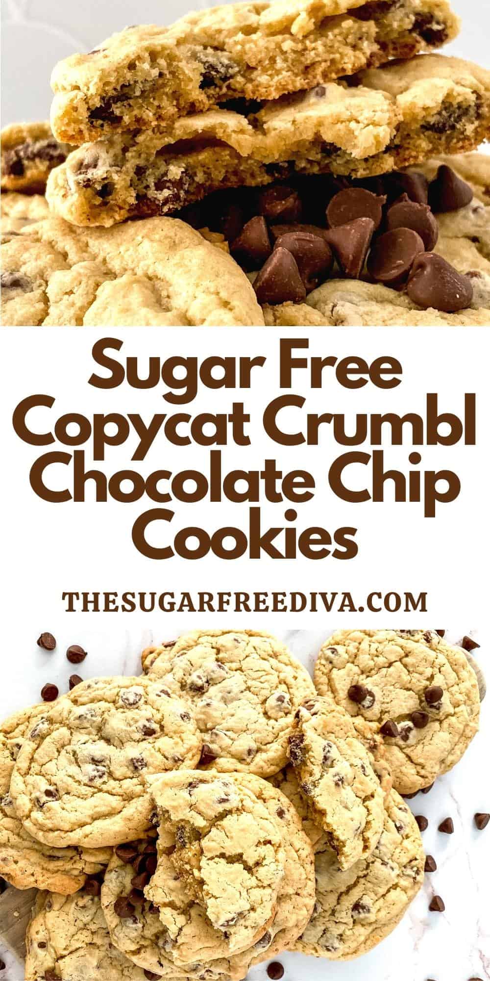 Sugar Free Copycat Crumbl Chocolate Chip Cookies