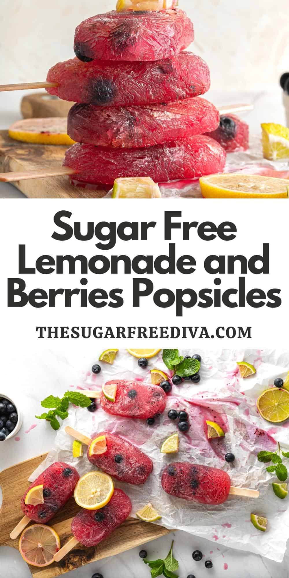 Sugar Free Lemonade and Berries Popsicles