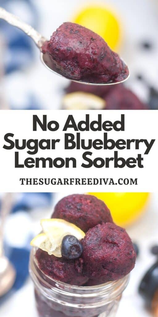 No Added Sugar Blueberry Lemon Sorbet THE SUGAR FREE DIVA