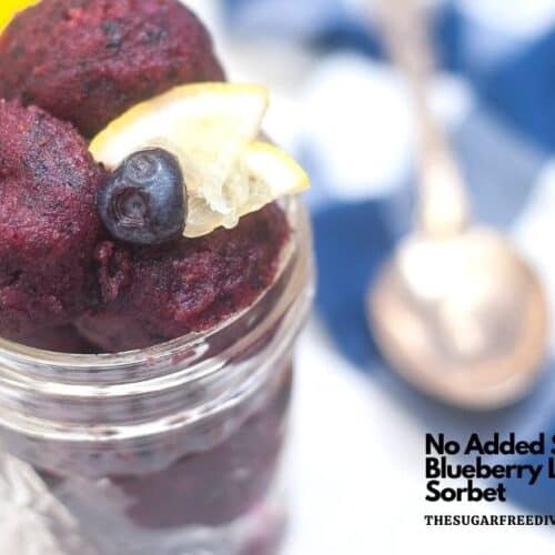 No Added Sugar Blueberry Lemon Sorbet THE SUGAR FREE DIVA