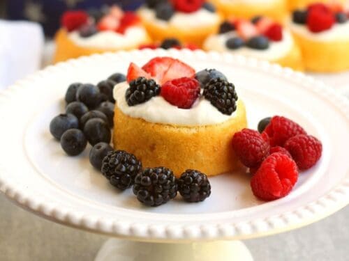 Sugar Free Red White and Blue Mini Cakes