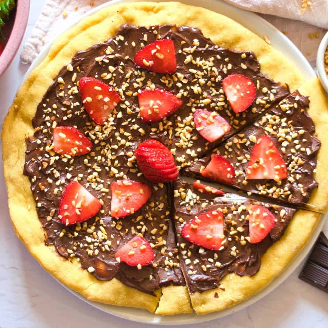 Sugar Free Chocolate Pizza with Fruit