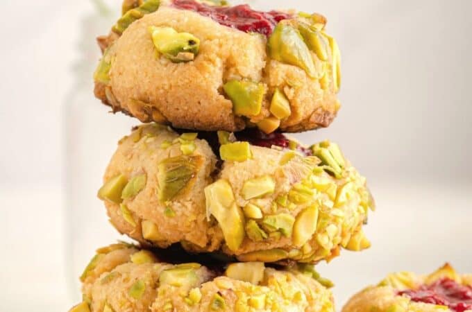 Sugar Free Keto Pistachio Thumbprint Cookies