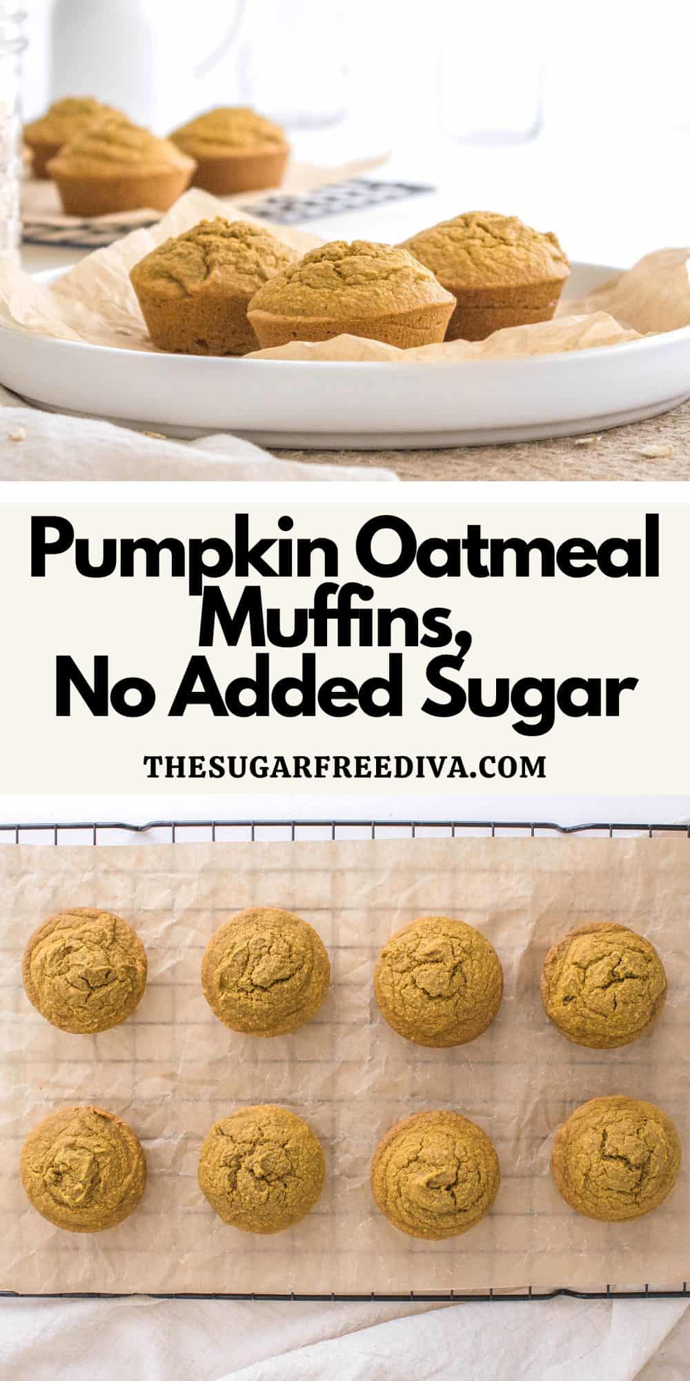 "pumpkin oatmeal muffins no sugar added, a delicious, healthy and gluten free recipe made with no added sugar.