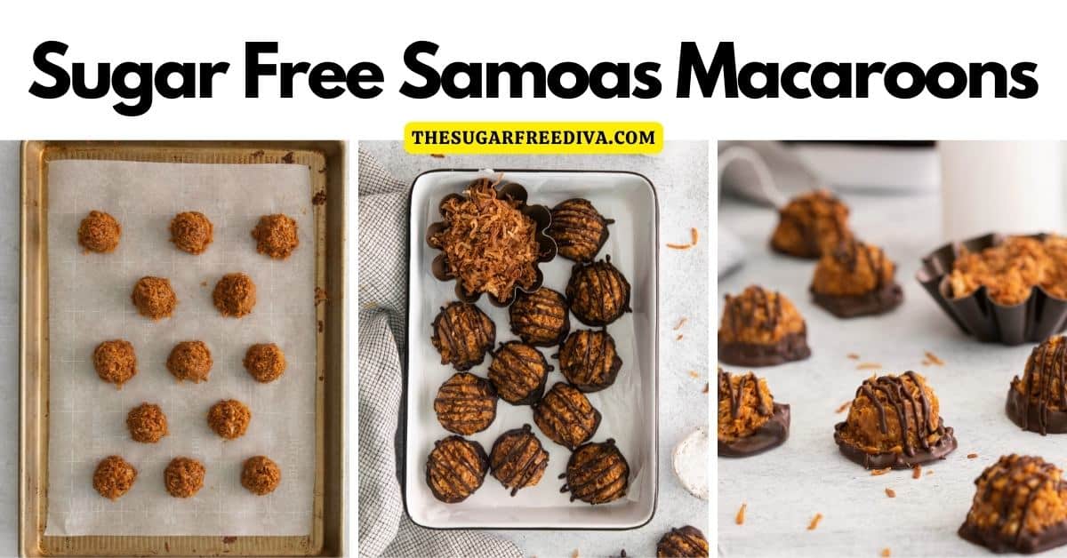 Sugar Free Samoas Macaroons, a simple and delicious dessert recipe featuring dulce de leche and shredded coconut. keto, low carb.