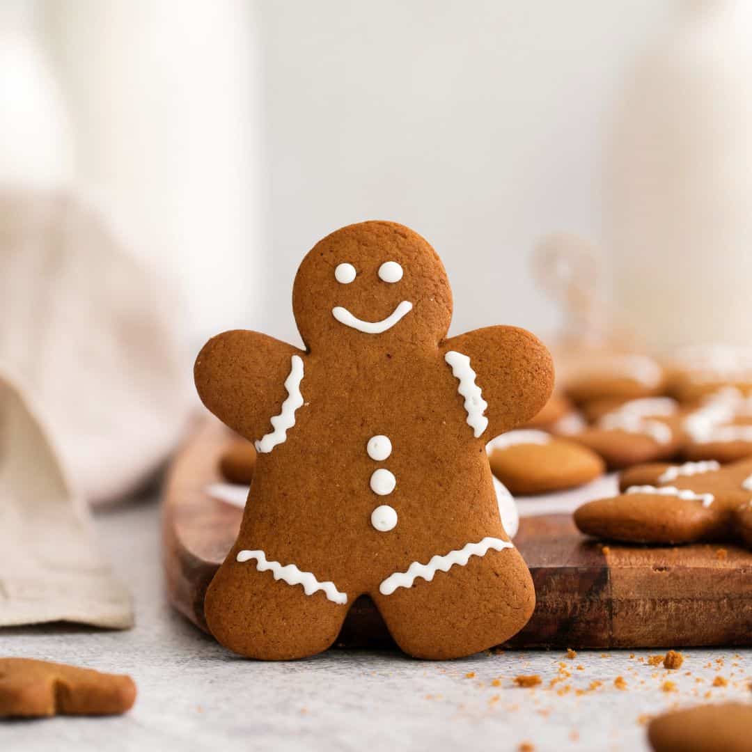 Sugar Free Keto Gingerbread Cookies, a simple and delicious dessert or snack recipe for holiday cookies that can be cut into shapes.