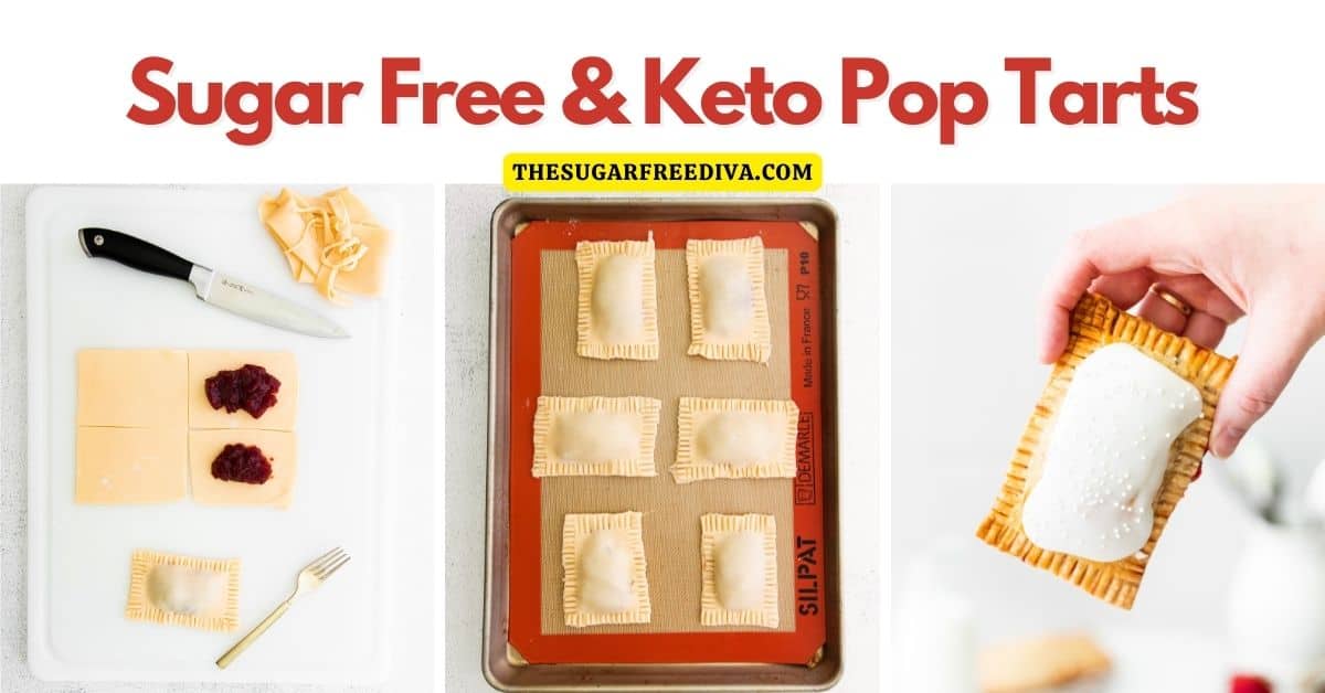 Sugar Free Keto Pop Tarts, a simple recipe for making hand held jam filled tarts with no added sugar. Keto, Sugar Free, Gluten Free.