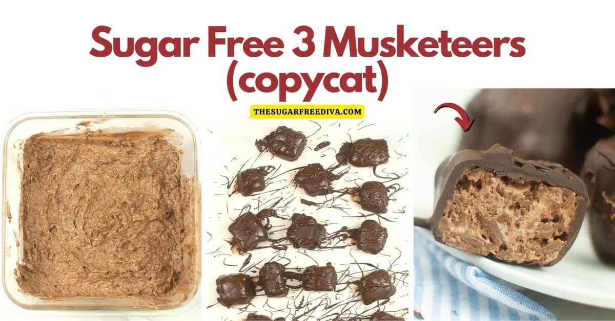 Sugar Free 3 Musketeers (copycat), a simple three ingredient recipe for making delicious candy dessert treat that is low in carbohydrates.
