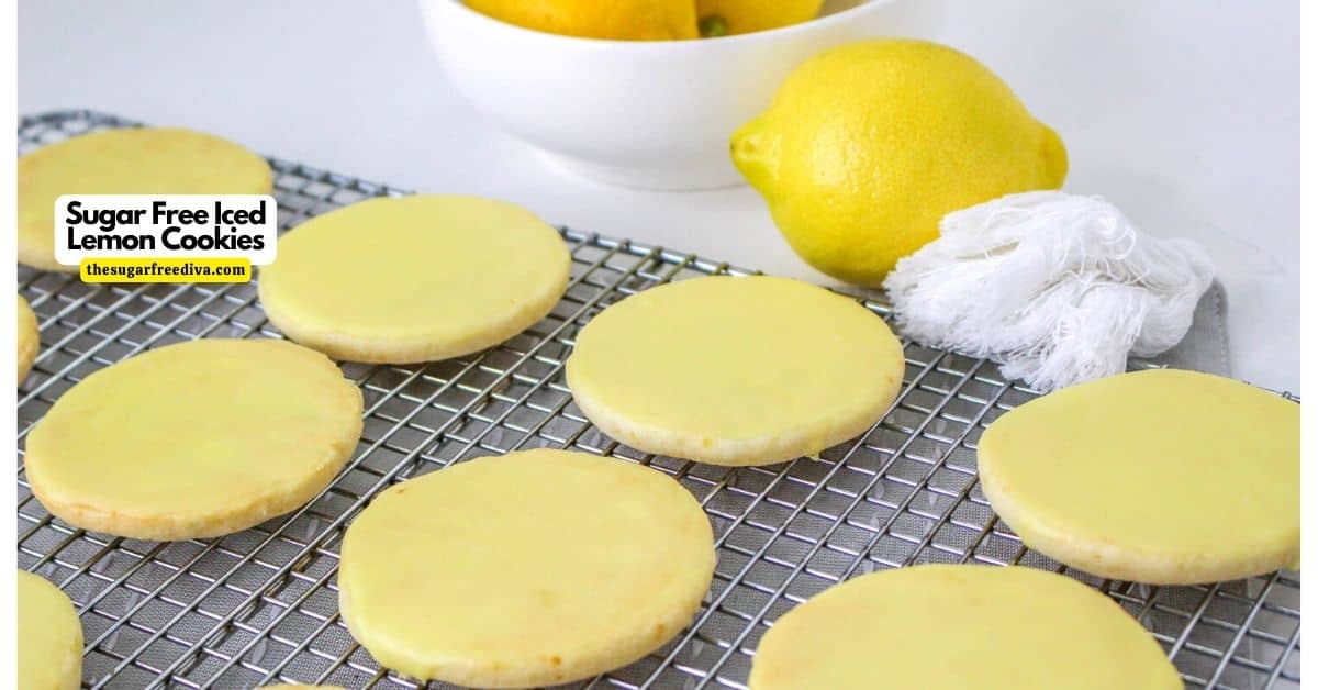 Sugar Free Iced Lemon Cookies, a simple and delicious melting moments style recipe made without eggs or sugar.
